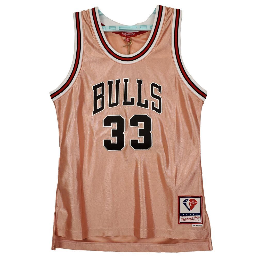 Scottie Pippen Bulls Mitchell & Ness NBA Medium Womens‎ Jersey Rose Gold NWT